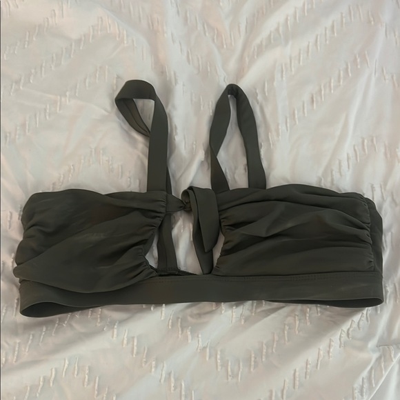 Dark Green Strapless Bikini Top - Picture 1 of 7